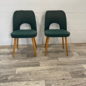 A-107 Set [ 2 ] Vintage Original Lollypop Chairs Designer Antonin Suman +-1960 in Original Green Upholstery