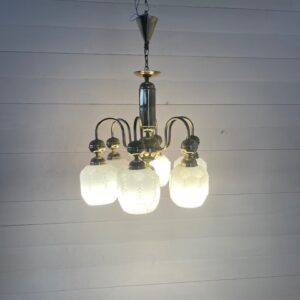 B-110 Vintage Ceiling Lamp by Kamenecky Senov, 6 Arms with original Glass by db
