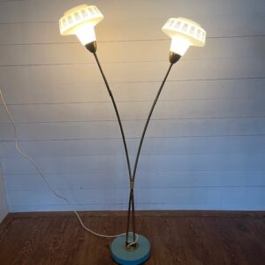B-Nr. 1857 Vintage Standing Lamp by Zukov,brass and blue enamel +-1970