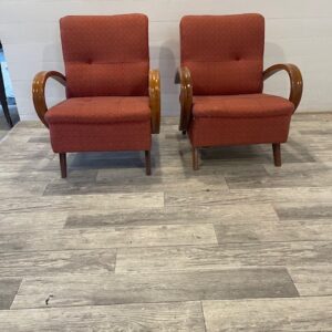 C-Nr. 6 Original Set Art-Deco Mad-Man Relax Chairs by Halabala Model "C '1920-1940