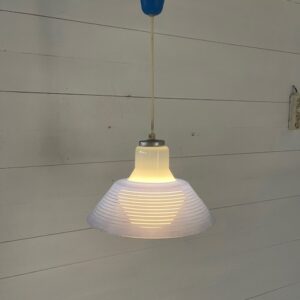 B- 179 Vintage Ceiling Lamp Blue shade, Milkglass +-1975