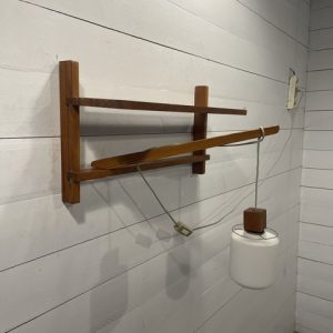 B- 298 Vintage Wall Lamp Adjustable [3x] with Milk Glass  by Humpolec +- 1970