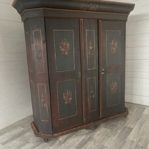 A- 315  Original German Painted 2 Doors Barok [Bauernbemahlt] Closet 1809 !!