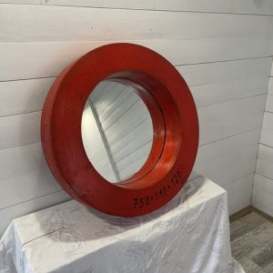 A- 322 Vintage Industrial Wooden Mirror made of Negative Molds +-1930-1960