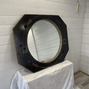 A- 323 Vintage Industrial Wooden Mirror made of Negative Molds +-1930-1960