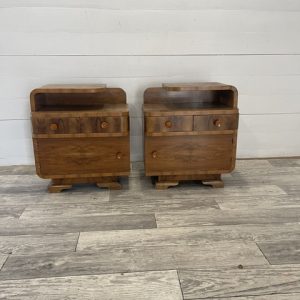 A- 329  Vintage  Art-Deco End-Tables [ nightstands] by Halabala ,made by U.P. Zavody in Brno +-1920-1940