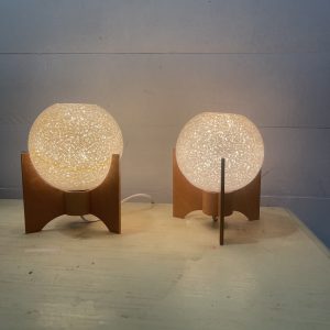 B- 347 Vintage Retro Set [ of two ] Bedside Lamps by Humpolec +- 1965