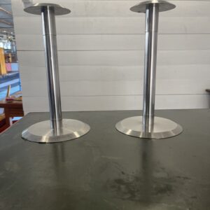 A- 359  Set Vintage [ 2] Candle Holders made of Stainless Steel