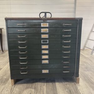 A -358  Vintage Iron Chest of Drawers for Paitings or Industrial Drawings +- 1950
