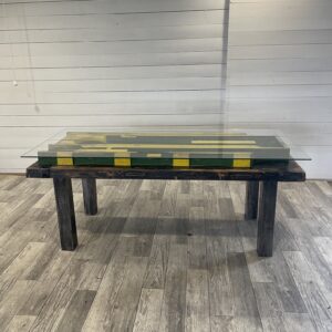 A- 360  Vintage / Industrial Dining Table made of Wooden Negative  Molds for Locomotives +-1950 Martin [SK]