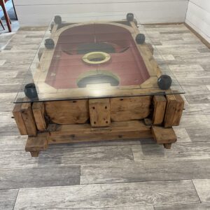 A- 361  Vintage Industrial Coffee Table made of Wooden Molds by Locomotive Factory in Martin [ SK] +-1950