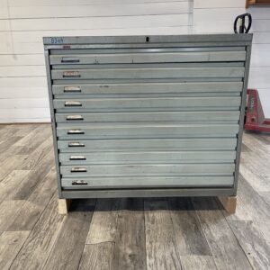 A- 364  Vintage 10 Drawer Commode made of Iron for Paperwork or Paintings +-1970 Slovakia