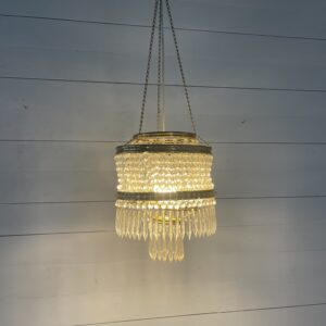 B- 382 Vintage  Bohemian Icicle Light, Brass , Crystal Glass +-1960
