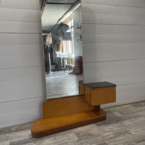 A- 386 Vintage - Art-Deco Dressing Mirror with Black Opaline Glass by U.P Zavody in Brno +-1930-1940 Czech Republic