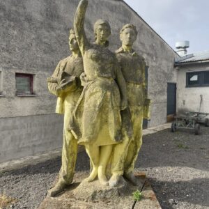 S-1 Original Concrete Statue from former Bare Rings Factory ZVL in Presov Slovakia signed Hanna Bartos 1959