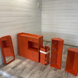 A- 17 Vintage Hallway-Set by Meblo in Orange [5 pieces] +- 1970